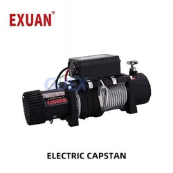 24V Vehicle-mounted Small Crane 12V Off-road Vehicle Self-rescue Vehicle Winch Hoisting Submersible Electric Winch