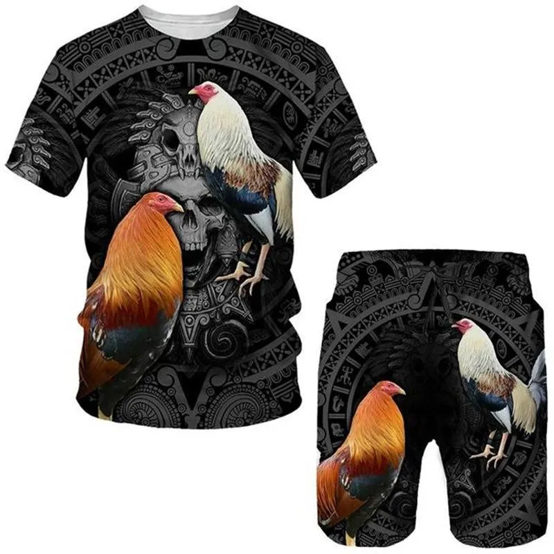 Camouflage T-shirt shorts men's summer casual round neck T-shirt short sleeved 2025 men's 3D printed sports set 2-piece set