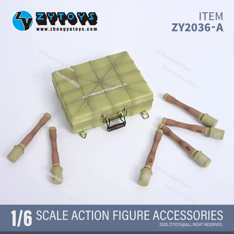 ZYTOYS ZY2036 1/6 Soldier Mini Static Grenade Box Model ZY2022 Sand Army Green Plastic Toys Accessory For 12" Action Figure
