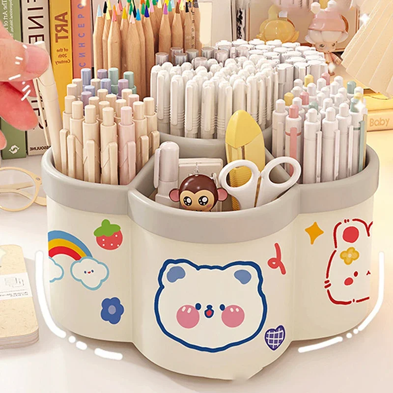 1 Piece 360° Desktop Rotating Pencil Holder Large Capacity Multifunctional Desk Organizer For Cosmetic Pens School Supplies