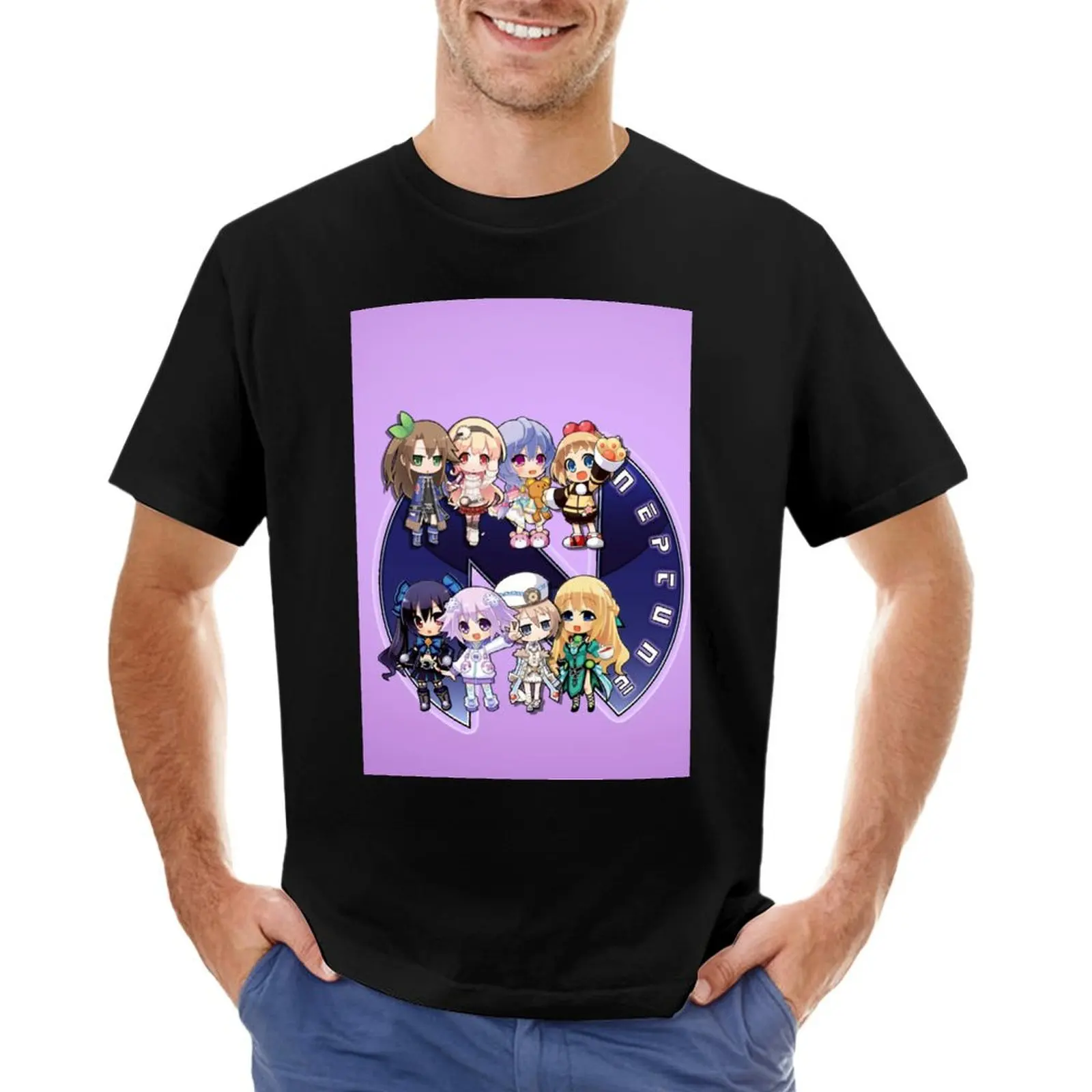 Hyperdimension Neptunia Chibi Characters T-Shirt vintage t shirts anime stuff anime clothes t shirts men