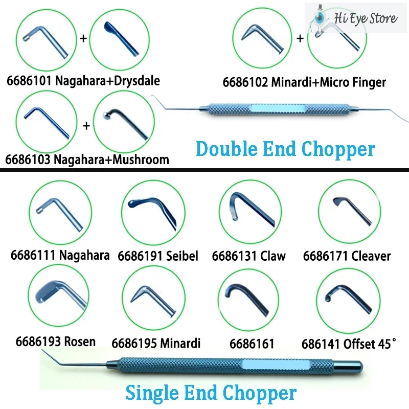 Phaco Chopper Nagahara Chopper Seibel Rosen Minardi Quick Claw Cleaver Offset 45° Ophthalmology Instruments Ophthalmic Surgical