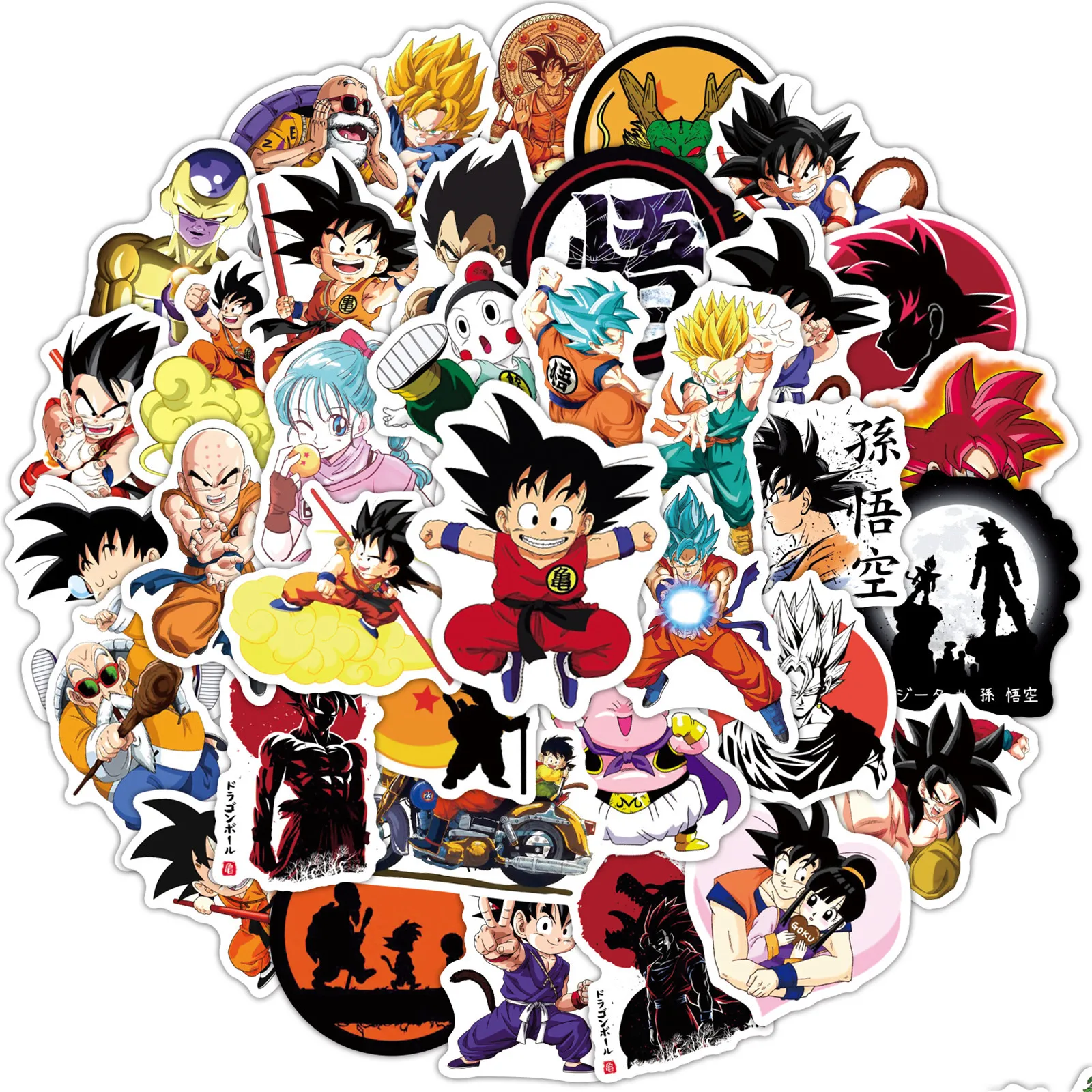 50/100Pcs Anime Dragon Ball Stickers for Kids Graffiti Skateboard Laptop Water Bottle Motorcycle Cartoon Sticker Toy Decals