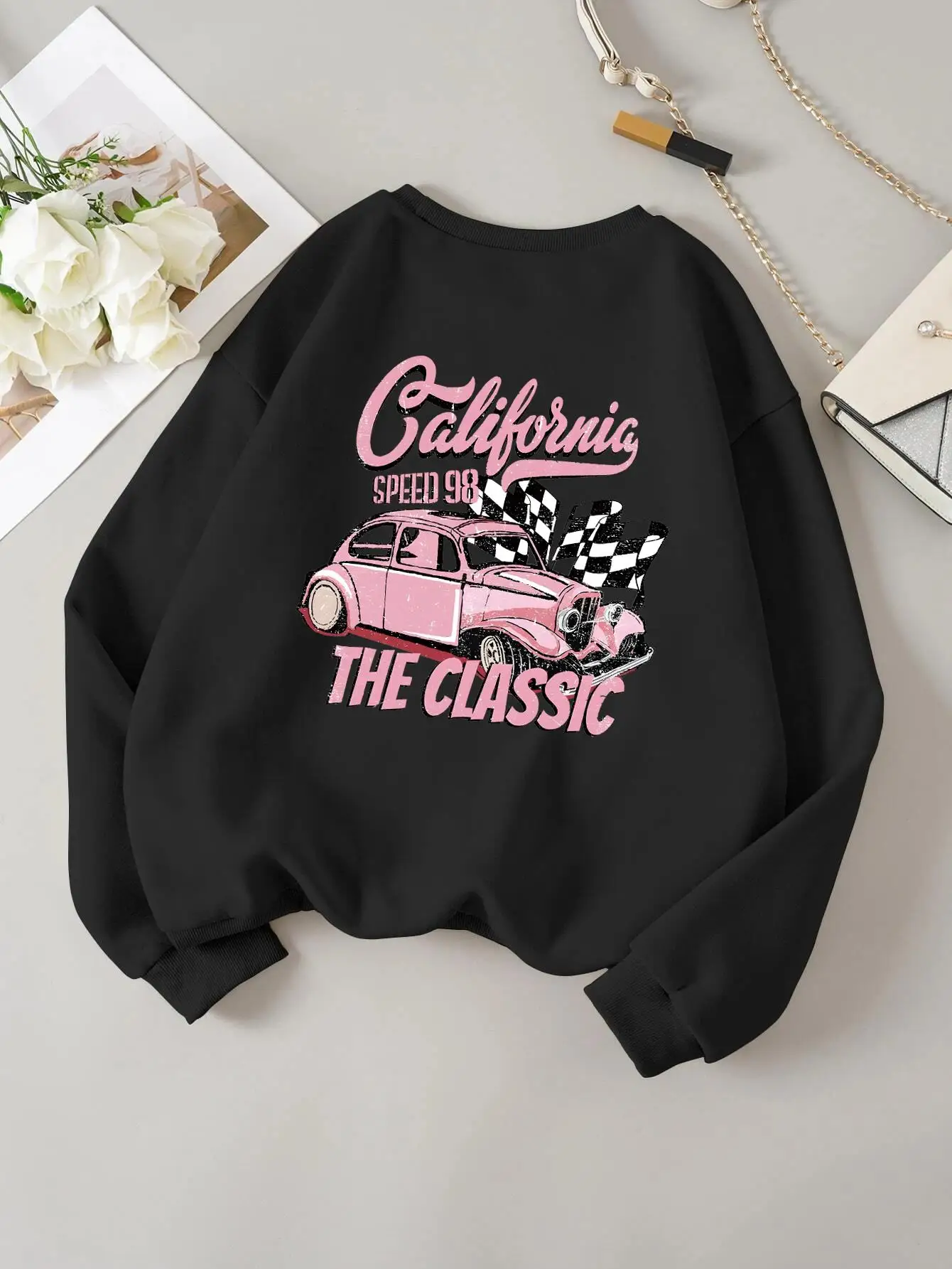 California Klasyczny dres z nadrukiem Damska podstawowa moda Bluza z kapturem na wszystkie mecze Graficzne śmieszne bluzy Harajuku Oryginalna bluza