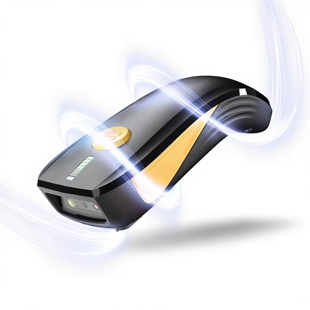 New Design Portable Wearable QR Bar Code Reader Wired Wireless Bluetooth 2.4G Pocket Scanner Anti-drop with Rubber case