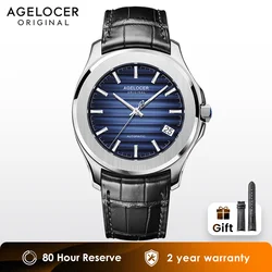 AGELOCER originale Baikal orologio da uomo grande calendario Business formale orologio meccanico automatico regalo di compleanno per uomo