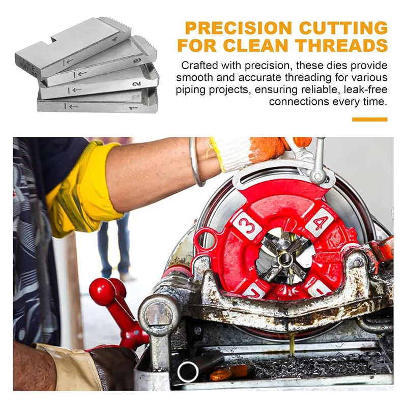 PORK-4-Pack 47770 RIDGID 用パイプねじ切りセット、1-2 インチパイプ用高速ねじ切りダイス、ユニバーサルダイヘッドねじ切りツール