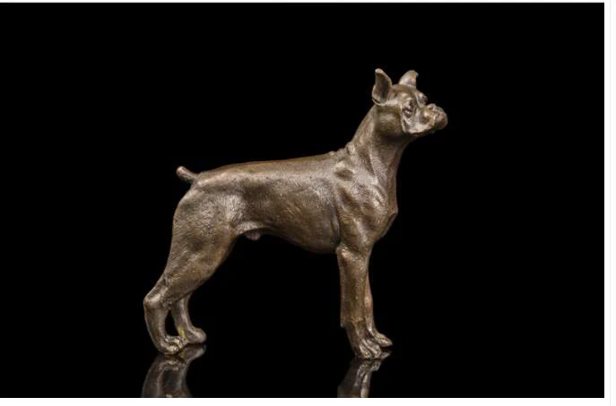 TOP COOL--2020 HOME OFFICE ROOM CLUB BAR TOP decorative art -original animal DOG Hound Retro bronze sculpture art statue