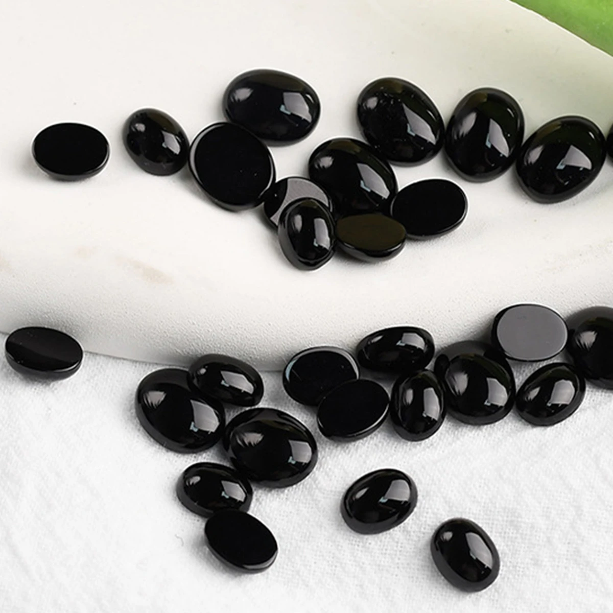 

Овальный кабошон, черный агат, камень для кольца-подвески своими руками