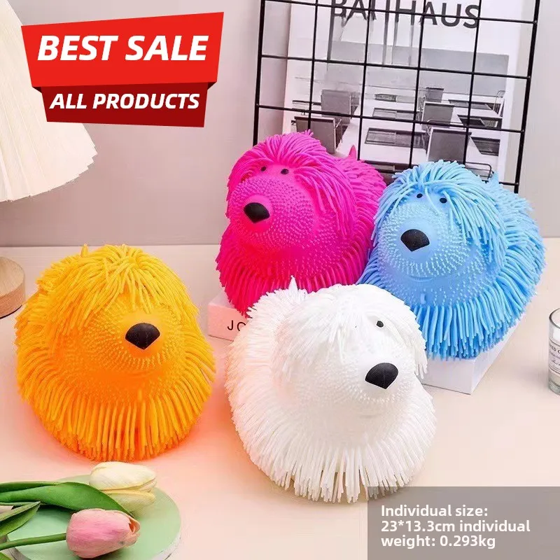 2025 Dog Squeeze Ball Pinch Funny Cute Doll Toy Spiky Balls Toy Glitter Sensory Fidget Toy Stress Relief for Boys & Girls Adult