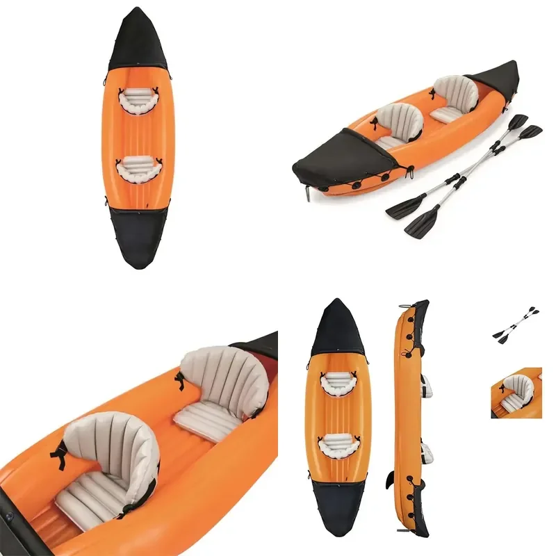 2-Person Inflatable Canoe for Rowing & Paddling Lightweight & Portable
