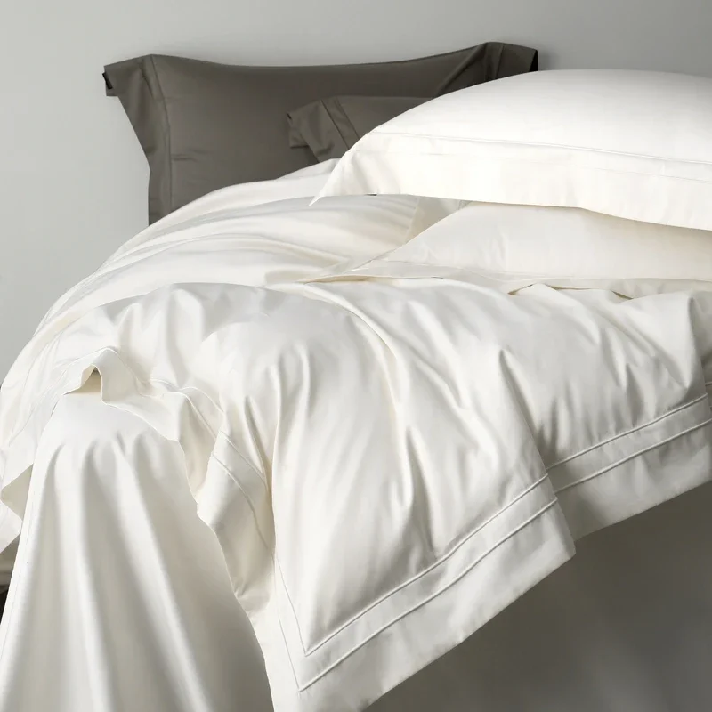 Customizable Mark Cross Simple White 100S Long Staple Cotton Four-piece Set