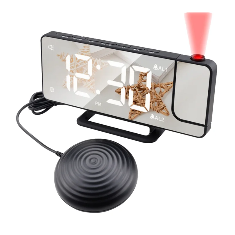 

LED Digital Vibration Alarm Clock Multifunctional Vibration Projection Clock LED Mirror Electronic Clock