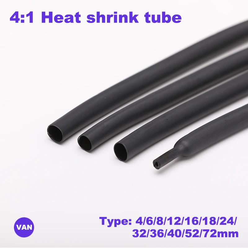 1meter 4:1 heat shrink tube  with Glue thermoretractile heat shrinkable tubing heat shrink tubing cable protector