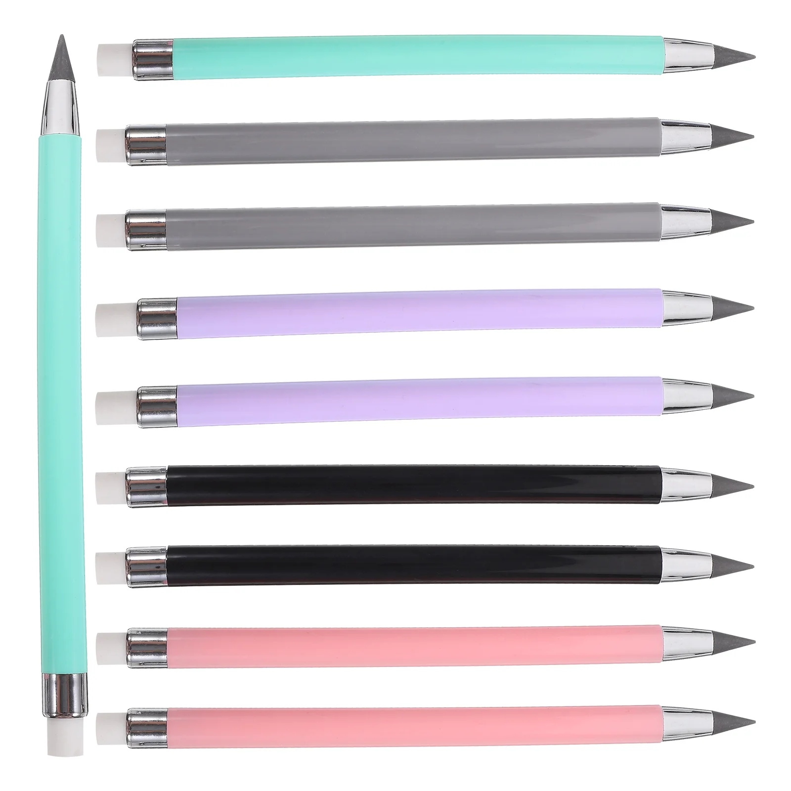 

10 Pcs Inkless Macaron Pencil Reusable Teens Pencils Abs Everlasting with Eraser