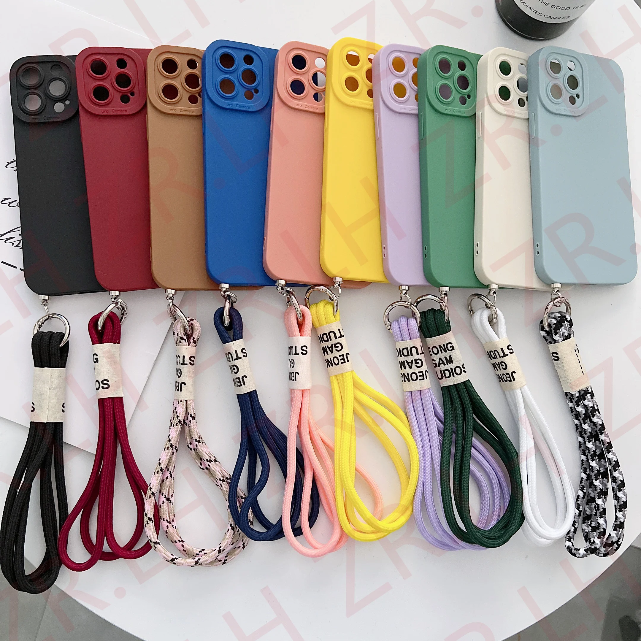 

luxury Carry Wrist Strap TPU Silicone Phone Case For Apple iPhone 16 15 13 14 12 11 Pro Max XS X XR 8 7Plus SE20 Hand Band Cover