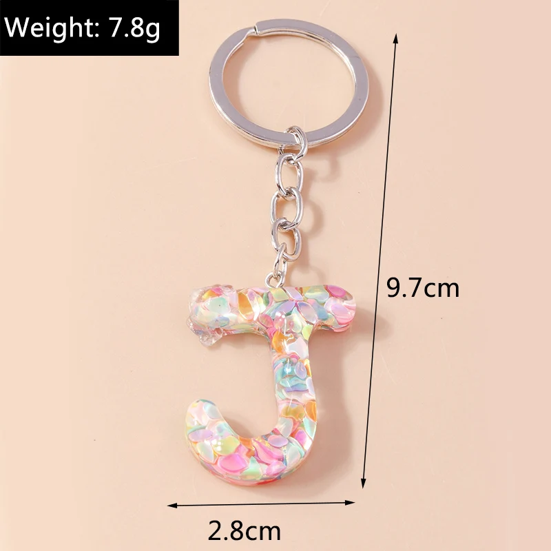 Bunter Acryl-Glitzer-Alphabet-Schlüsselanhänger mit 26 Initialen, A-Z-Buchstaben, Schlüsselanhänger, Anhänger für Frauen und Mädchen, Taschenanhänger, DIY-Schmuck, Geschenke – Detail 16