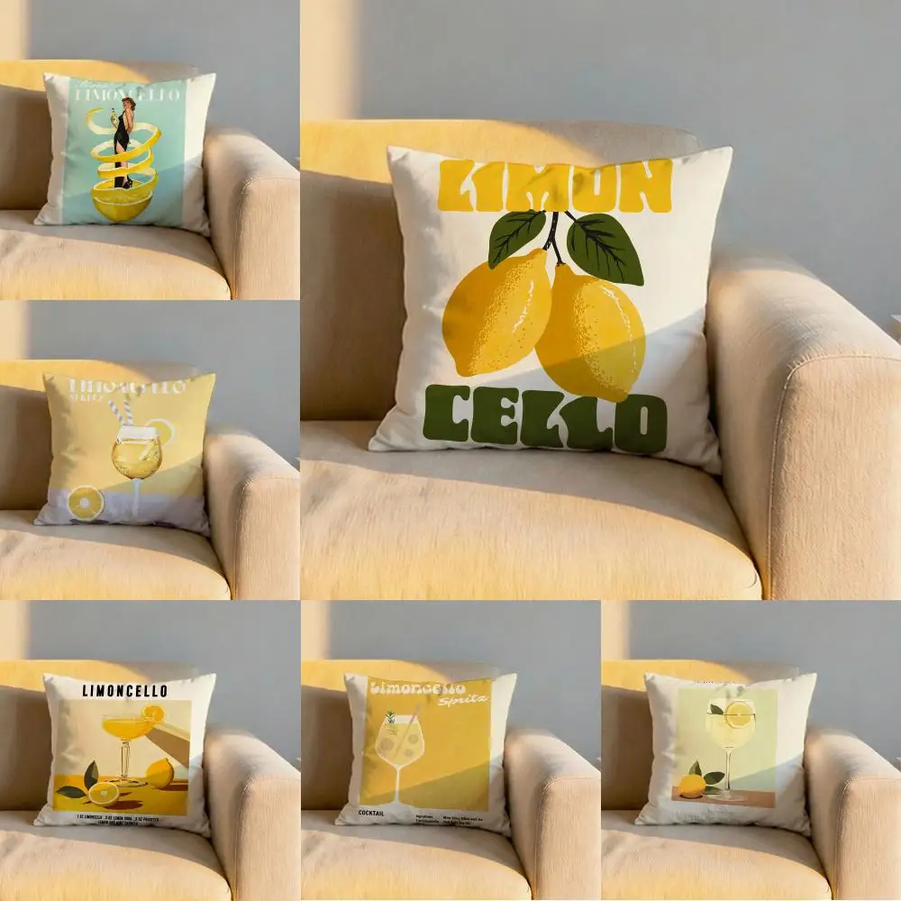Funda de cojín Limoncello Cocktail, funda de almohada suave, reversible y duradera, uso en múltiples escenarios para el hogar y el coche, comodidad diaria