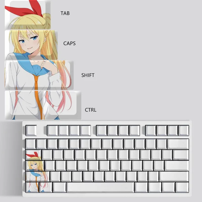 Kirizaki Qianji Theme Anime Keycaps PBT Material Mechanical Keyboard PC Game Keyboard Collection Gifts Customized Keycaps