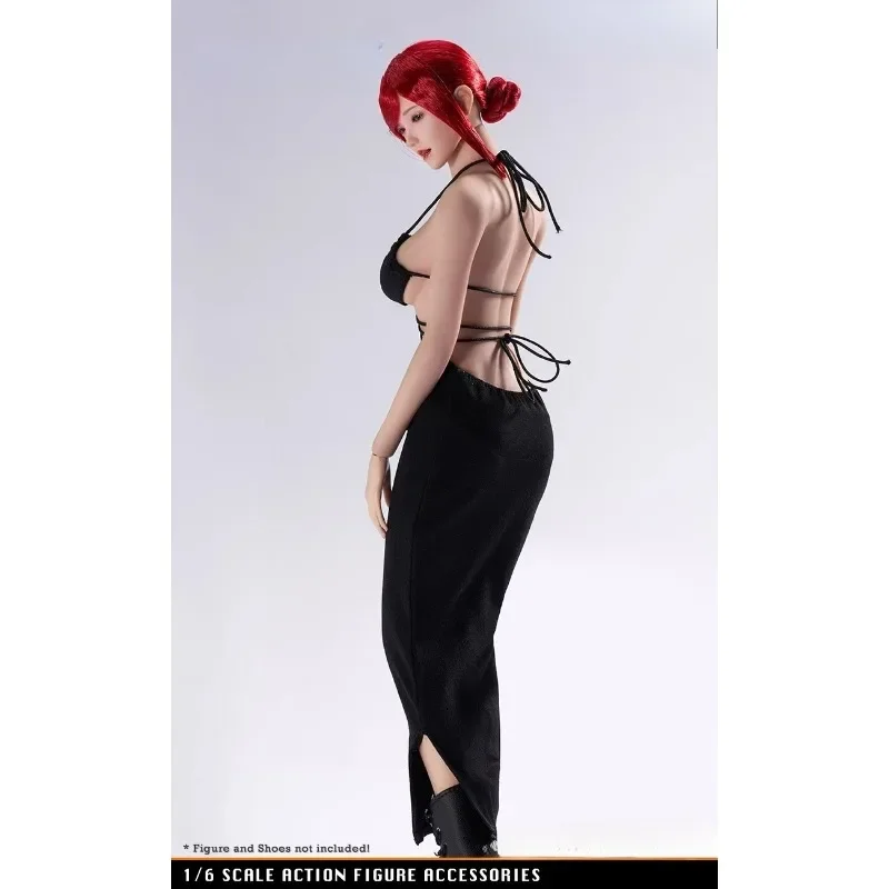 

TCT-032 1/6 Scale Sexy Fashion Female Black Dress Long Skirt Clothes Model for 12-inch Action Figures Body Dolls Decoration