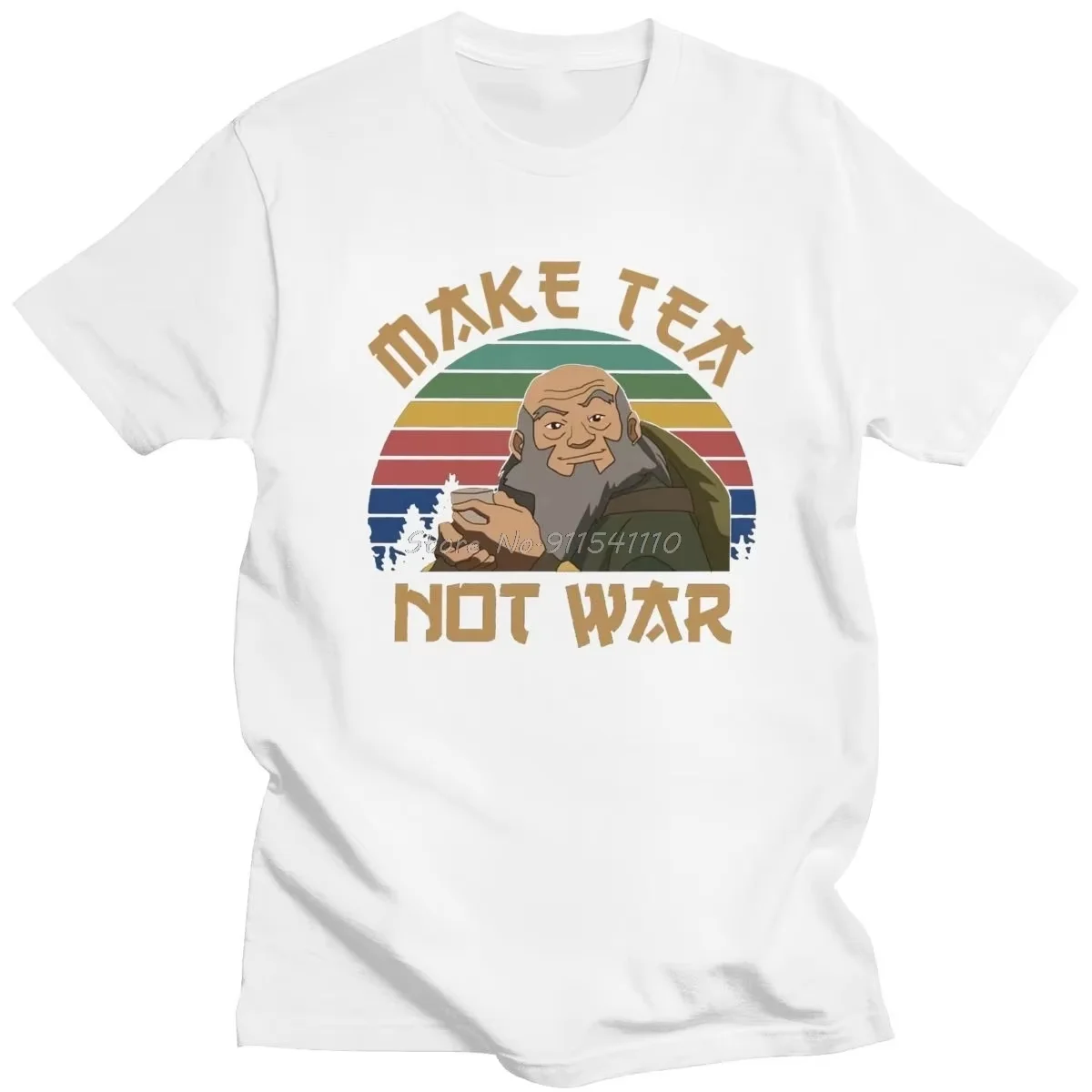 تي شيرت The Last Avatar" مطبوع، تي شيرت قطني بأكمام قصيرة، تي شيرت Iroh Make Tea Not War، تي شيرت Anng