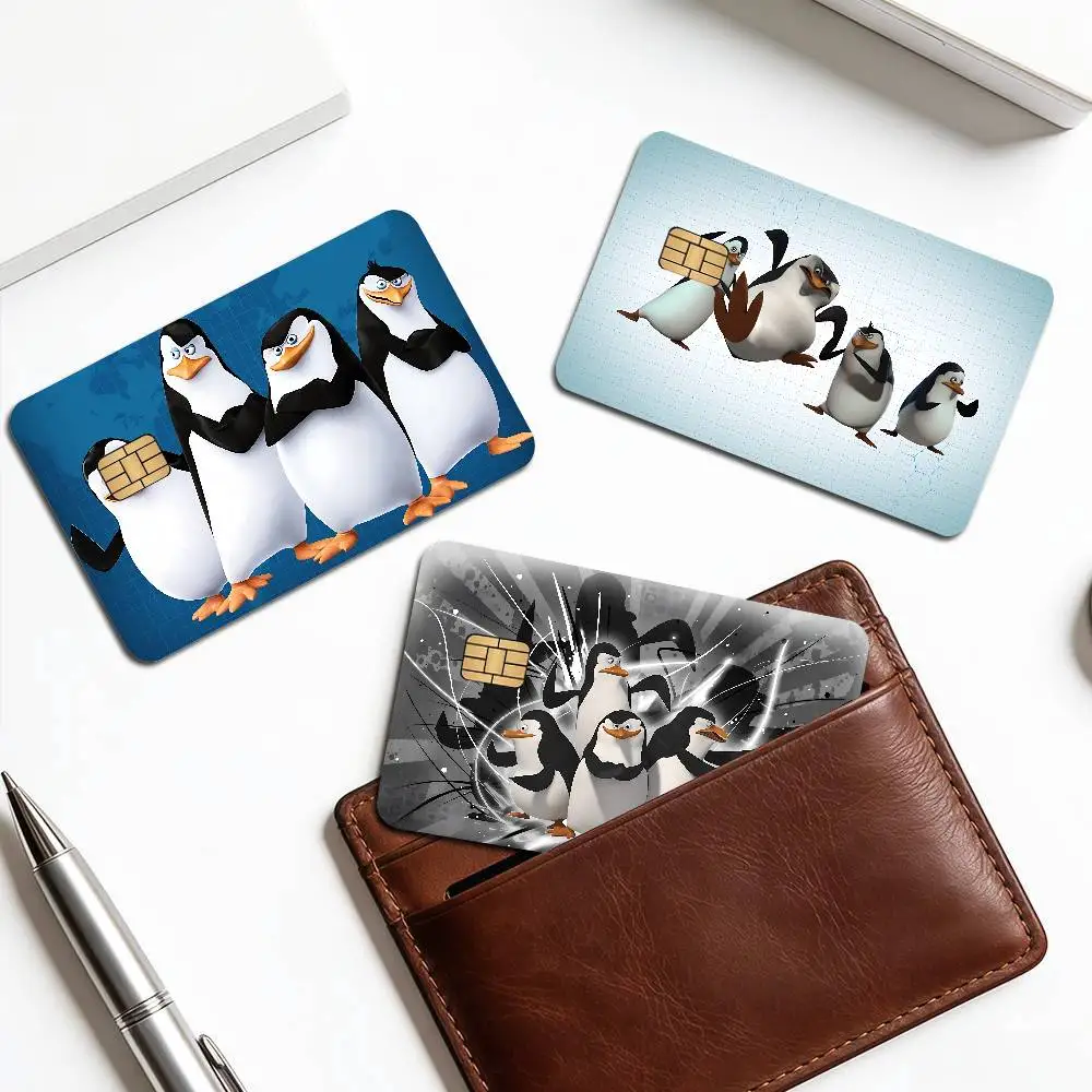 P-Penguins of Madagascar Credit Card Skin Stickers for VISA Bank Card Transportation Card Waterproof Sticker Anti-scratch Gift