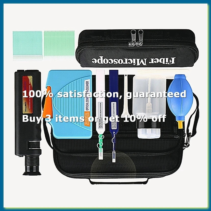 12 PCS Fiber Optic Cleaning Kit Optical Fiber Cleaner Tool with Cleaning Cassette Magnifying Glass for LC Connectors-FABY