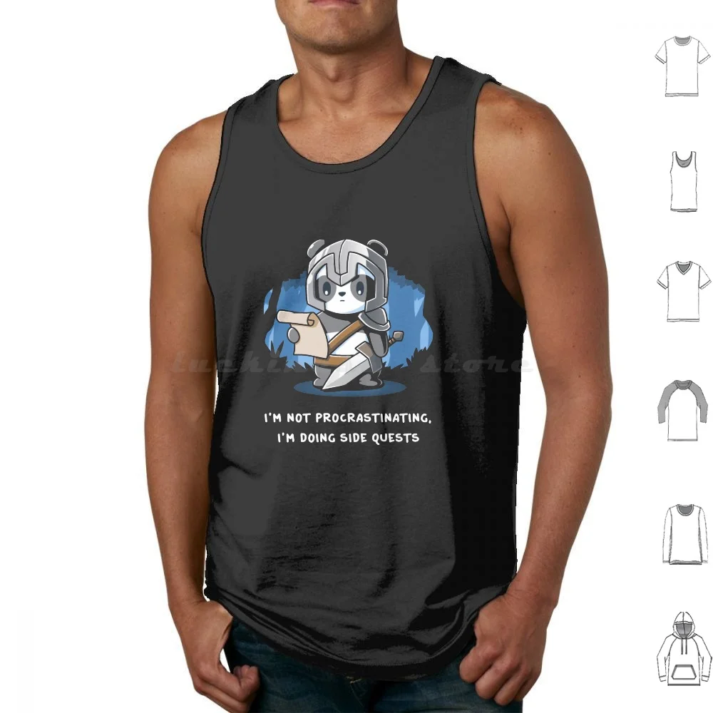 I'm Not Procrastinating , I'm Doing Side Quests Gaming Tank Tops Print Cotton Im Not Procrastinating Im Doing Side Quests