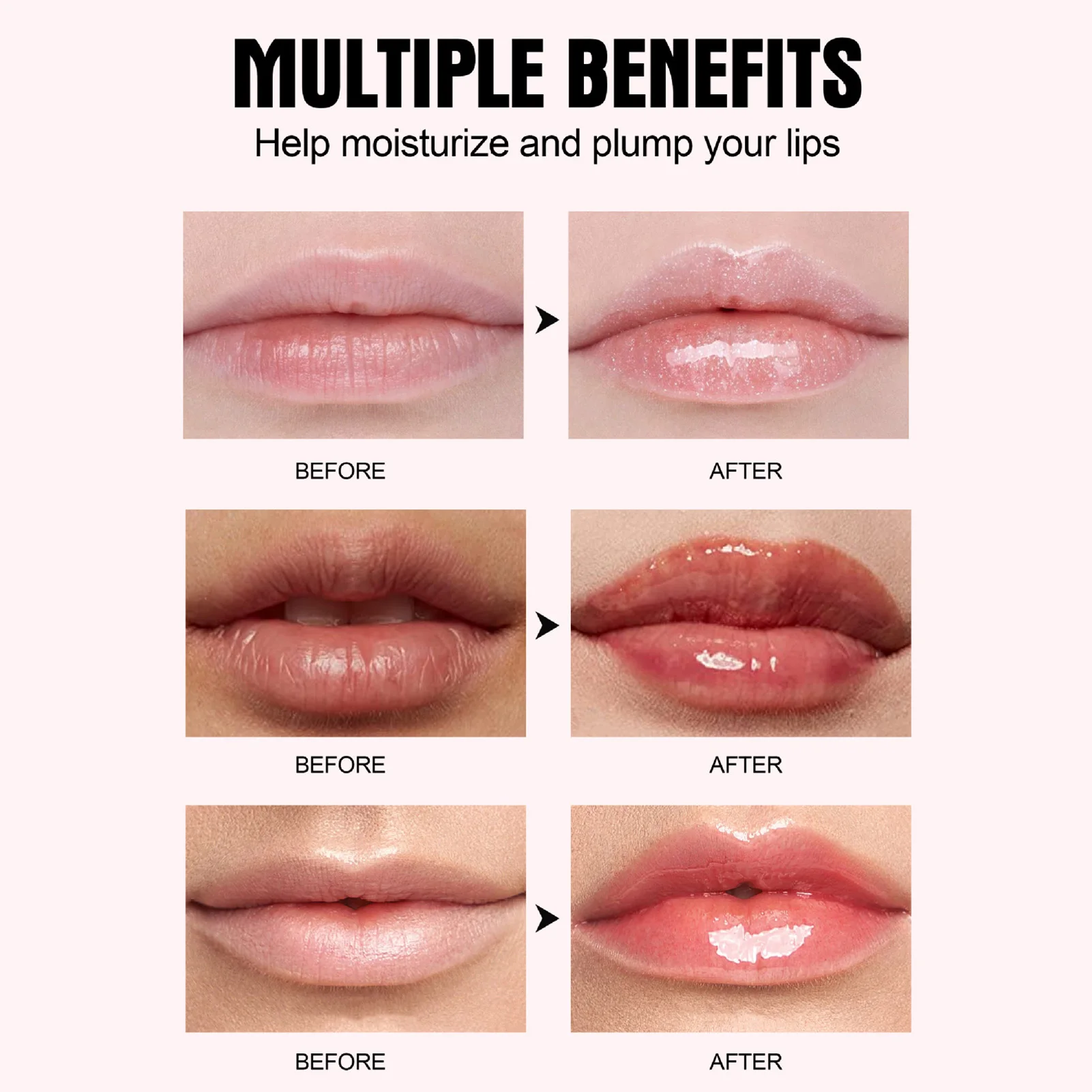 Mirroring Lip Glaze Lipstick Set 6pcs Lip Pumping Delicate Pigmented Color Lip Gloss for Longwear Rich Lip Colors