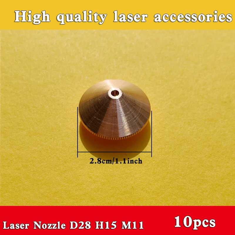 10 Stück Faserlaserdüsen D28 M11 H15 Düsen 1.2 1.5 2.0 2.5 3.0 Einzel- und Doppelchromdüsen für Raytools Laserschneidmaschinen – Detail 1