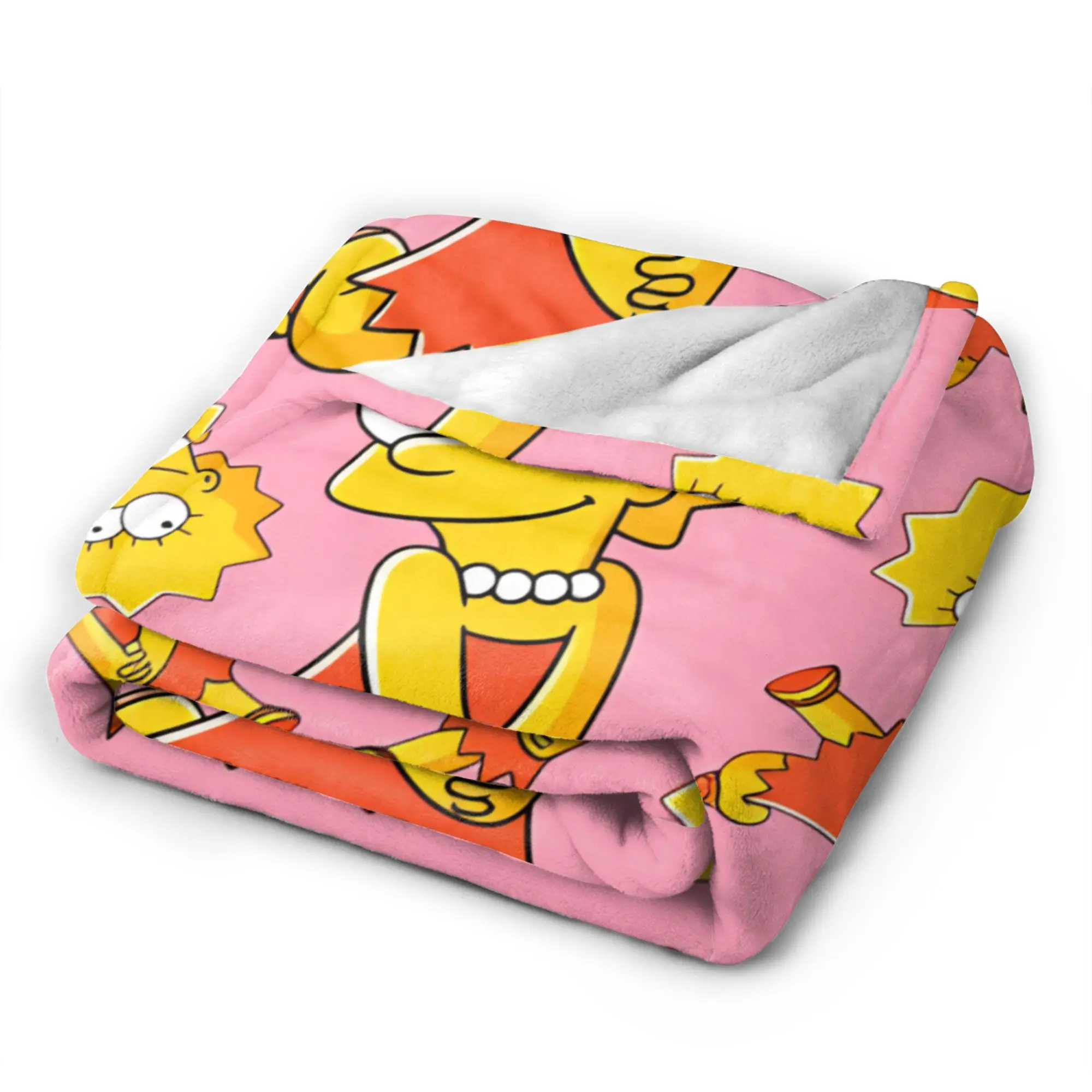 Funny Lisa S-Simpson Pattern Comfortable Blanket For Home Decor  Graphic Throw Blanket Spring Travel Office Flannel Bedspread