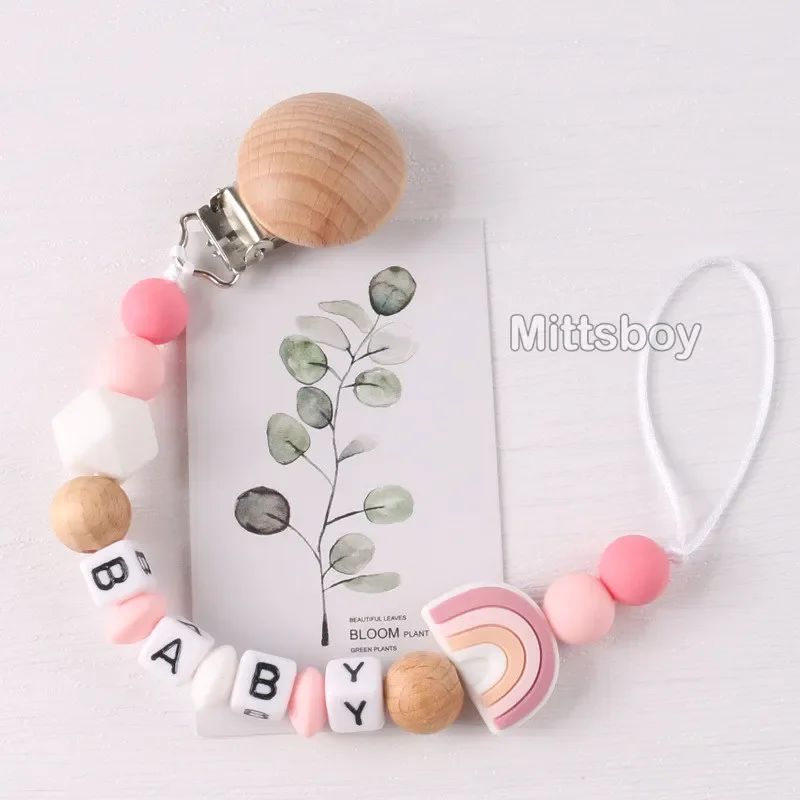 Custom Handmade Silicone Rainbow Pacifier Clip Gift