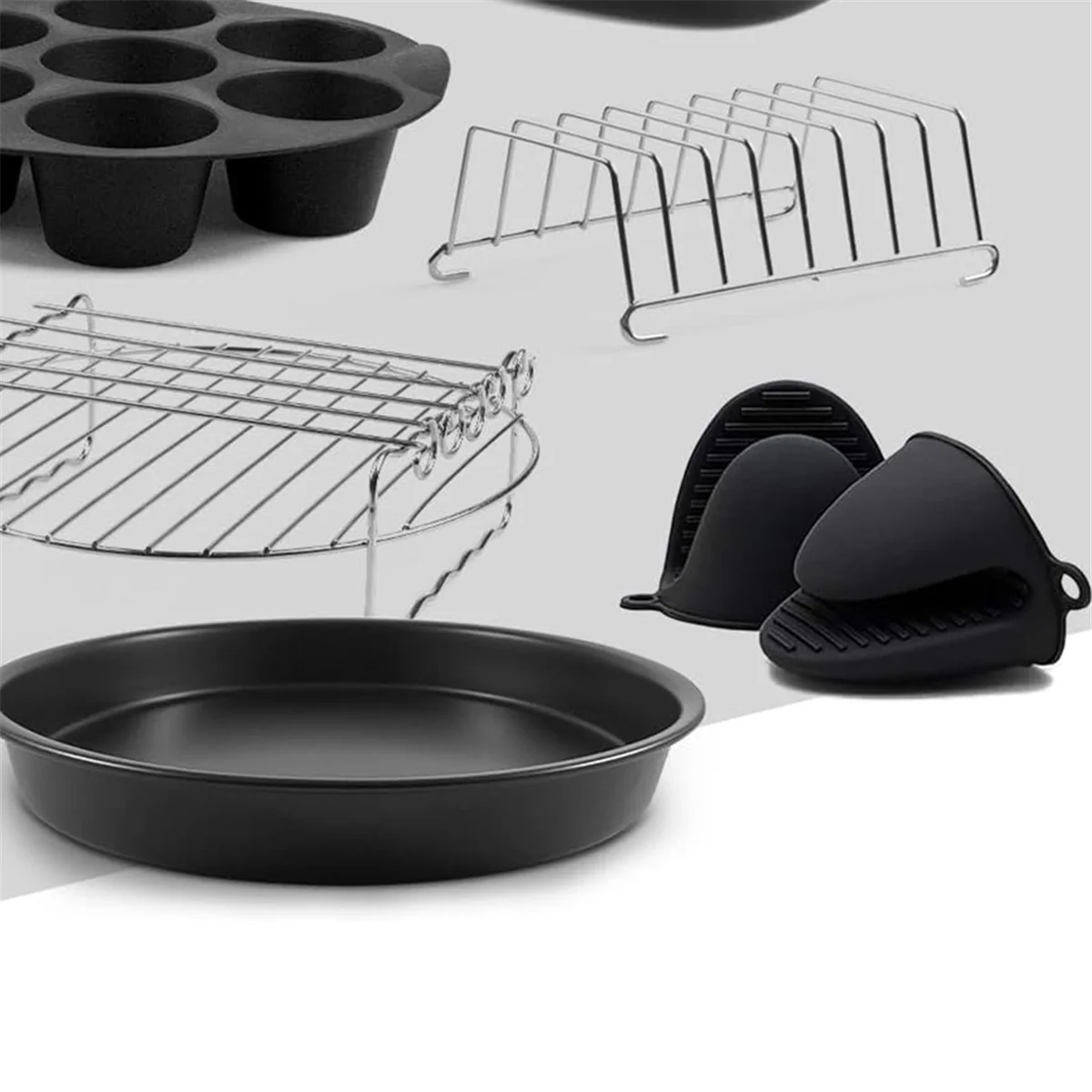Accesorios cuadrados para freidora de aire A01M, 9 pulgadas, para Cosori Ninja Phillips Tower Instant Pot Tefal, Etc., freidora de aire de cesta profunda de 5,6-8,3 L