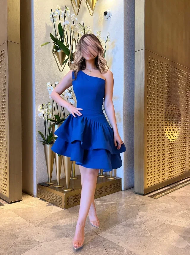 Maßgeschneiderte blaue Vestidos Para Bodas Mujer Invitada Kleid für Frauen Prom Kleider Robes De Soirée Abendkleid 2024, elegante F