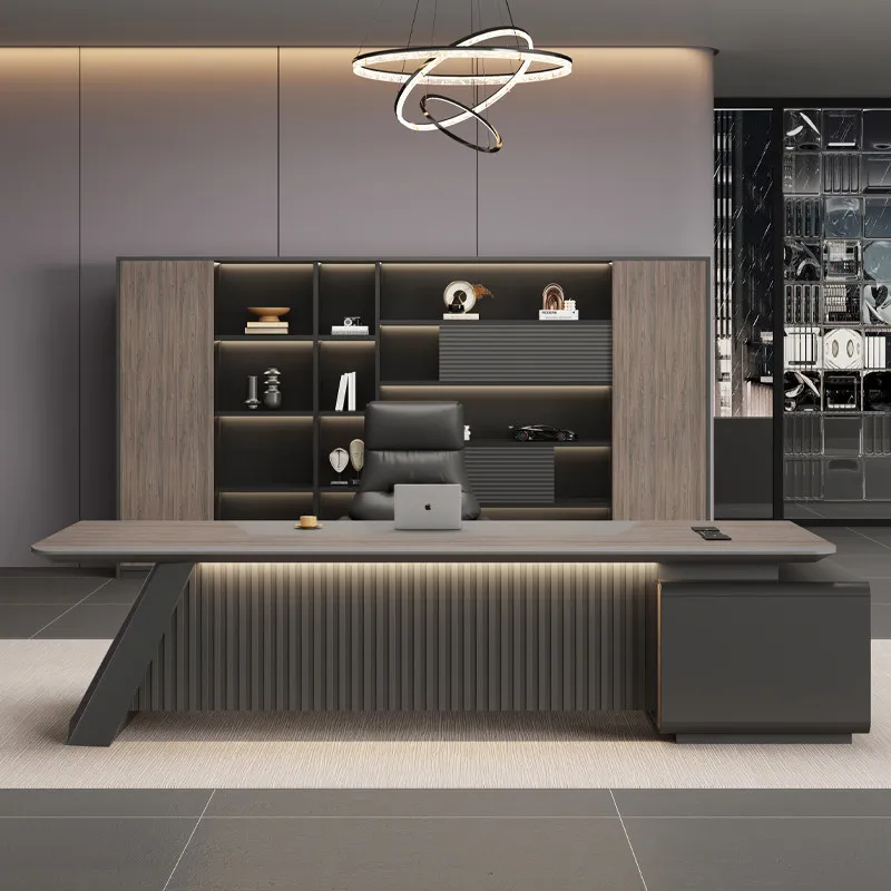 luxury designer office desk modern aesthetic Funky interior Large size office desk wooden mesa ordenador lounge suite furniture