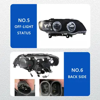 適用於BMWX5 E53 98-02的新款全LED日行燈頭燈總成號誌燈汽車配件改裝燈 8 最佳銷售 BMWX5 E53頭燈 - №5