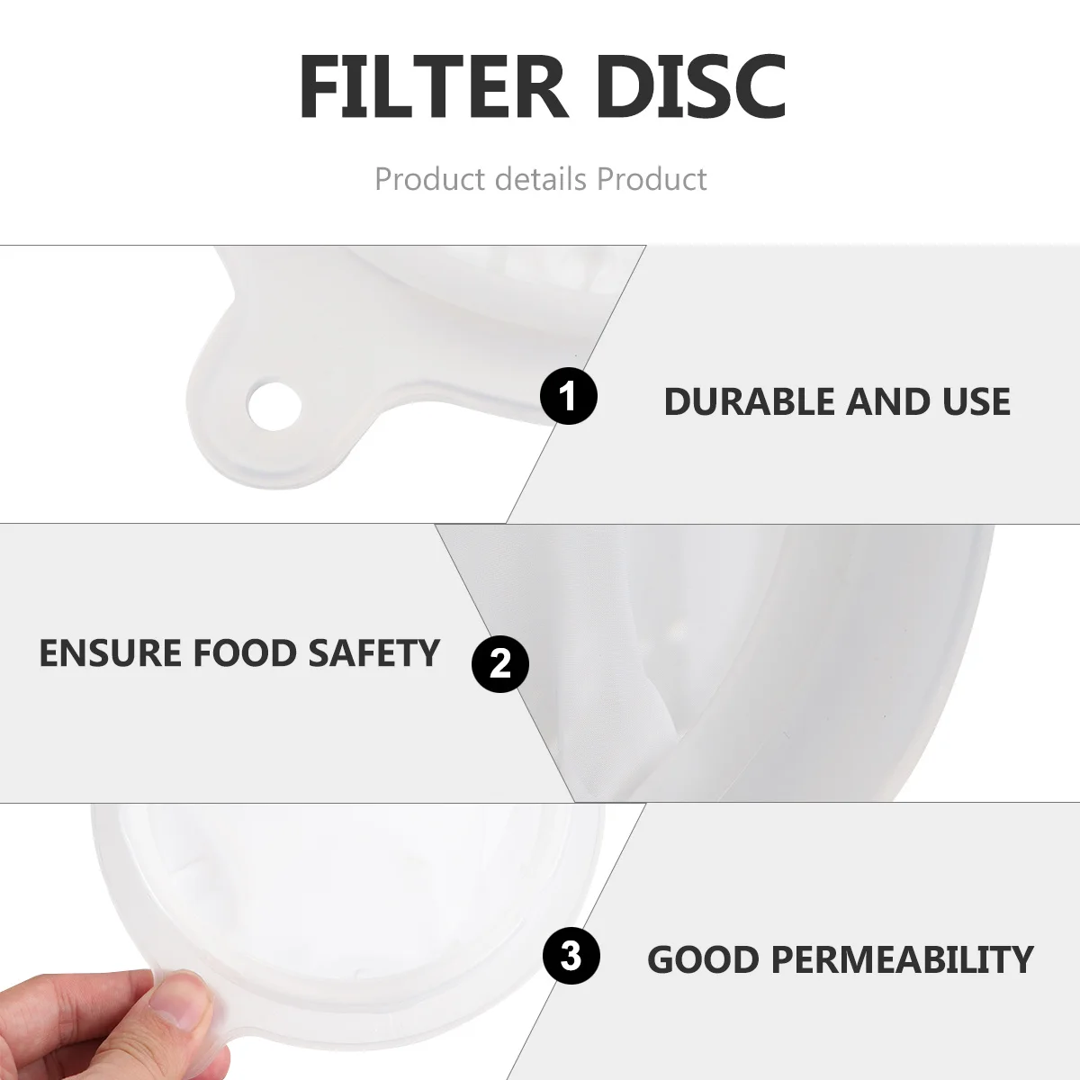 

400 Mesh Single Sell Filter Plate Food Filter Mesh Funnel Precise Uniform Stable Easy Clean Dishwasher Safe for Wine Soy Milk