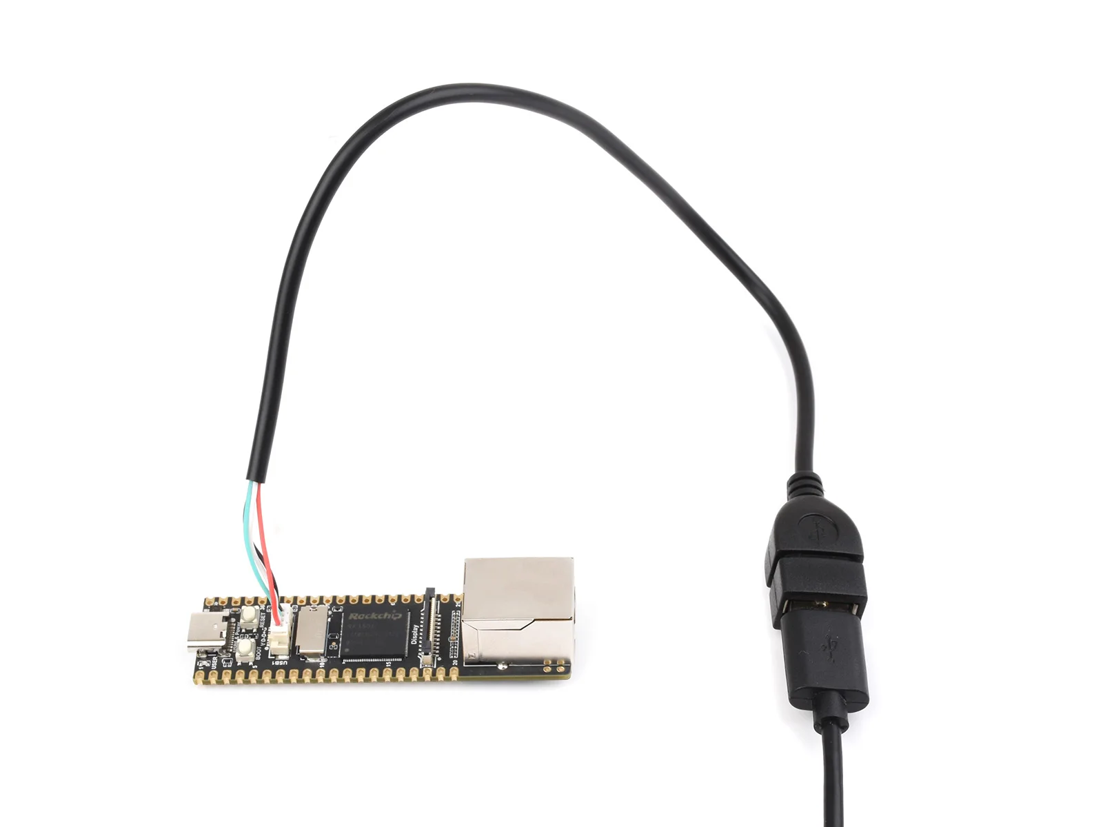 كابل Waveshare MX1.25 4Pin إلى USB، منفذ USB من النوع A أنثى، تقريبًا. الطول الإجمالي 30 سم لـ Luckfox Lyra