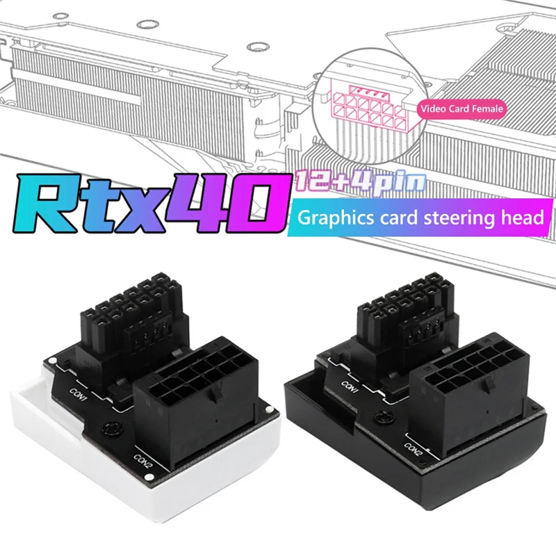 ATX3.0 12VHPWR 12 + 4 16Pin Pcie5.0 450W Voedingskabel Adapter 180 Graden Connectoren Voor RTX 4090 4080 4070 Duurzaam Zwart RVS