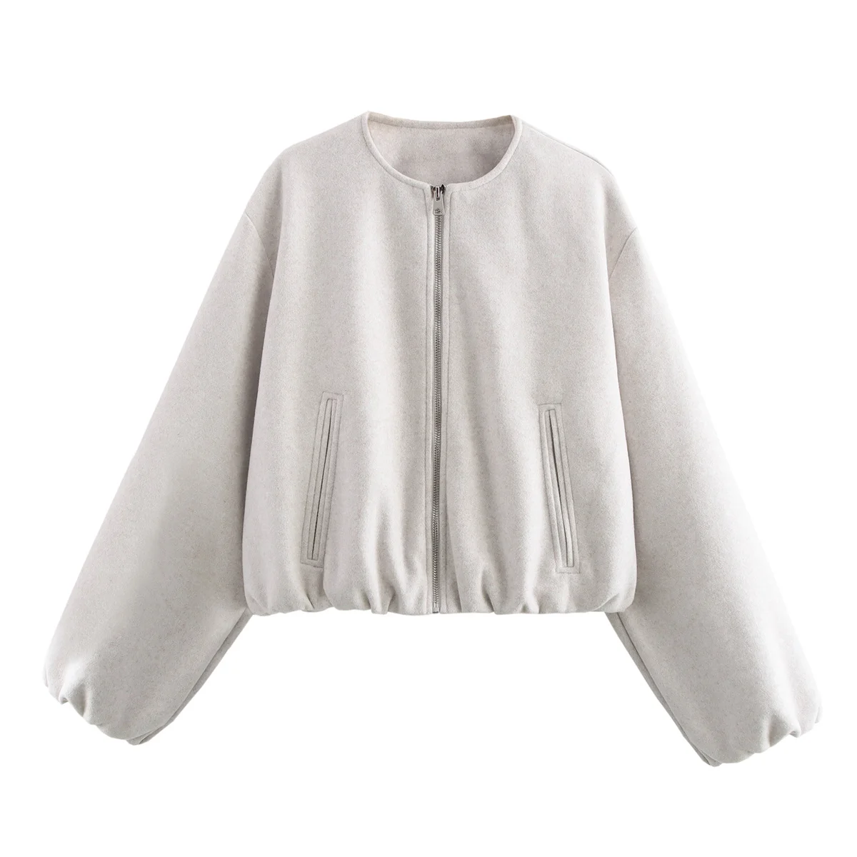 Solid Jacket Coat Women Loose Solid O-Neck Autumn Winter Y2k Knitted Pocket Long Sleeve Female Tops Warm Thicken Outerwear