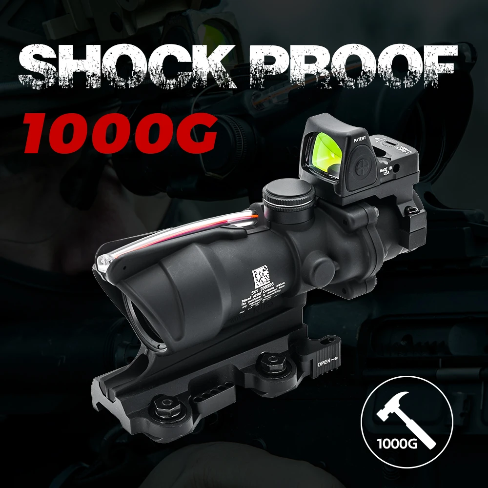 NEW 2023 Shockproof ACOG 4X32 TA31 Fiber Optics Illuminated Riflescope with Original Markings TA51 Flattop and LT100 QD Mount