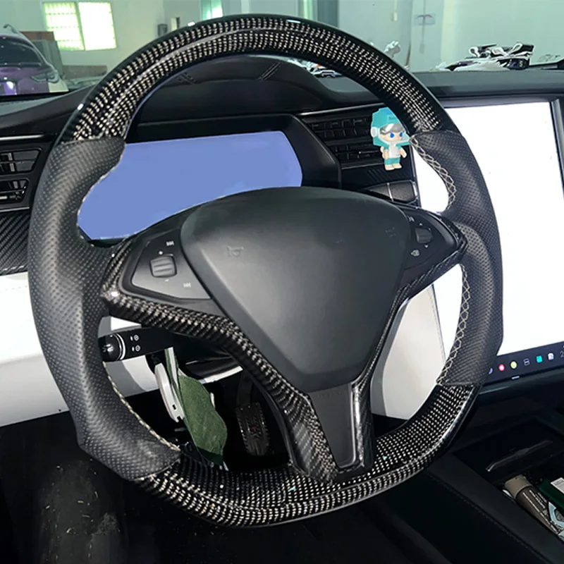 For 2016-2022 Tesla Model Y True Carbon Fiber Interior Conversion Kit Steering Wheel Trim Frame