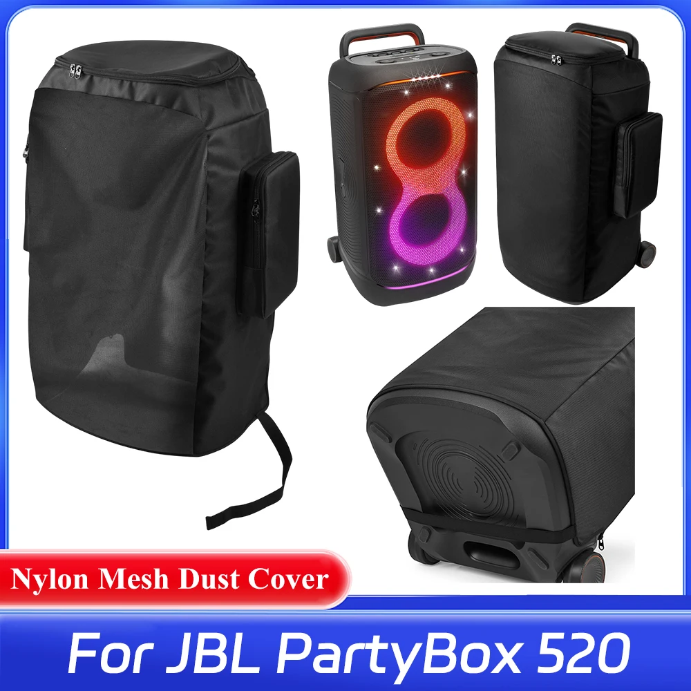 

For JBL PartyBox 520 Mesh Dust Cover Wear-Resist Thicken Nylon Speaker Storage Bag Outdoor Travel Anti-Scratch Protective Case