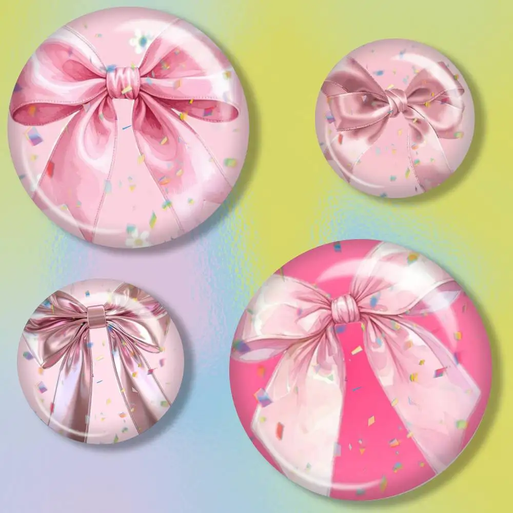 pink bows  Brooch Metal Decorative Brooch Pins for Backpack Clothes Jacket Accessories,Souvenir.