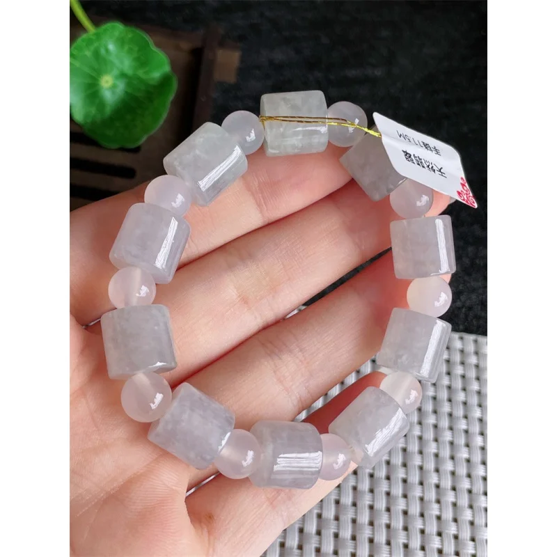 

Myanmar Natural a Bracelet Bead Ice-like as Right as Rain Jade 42.24G