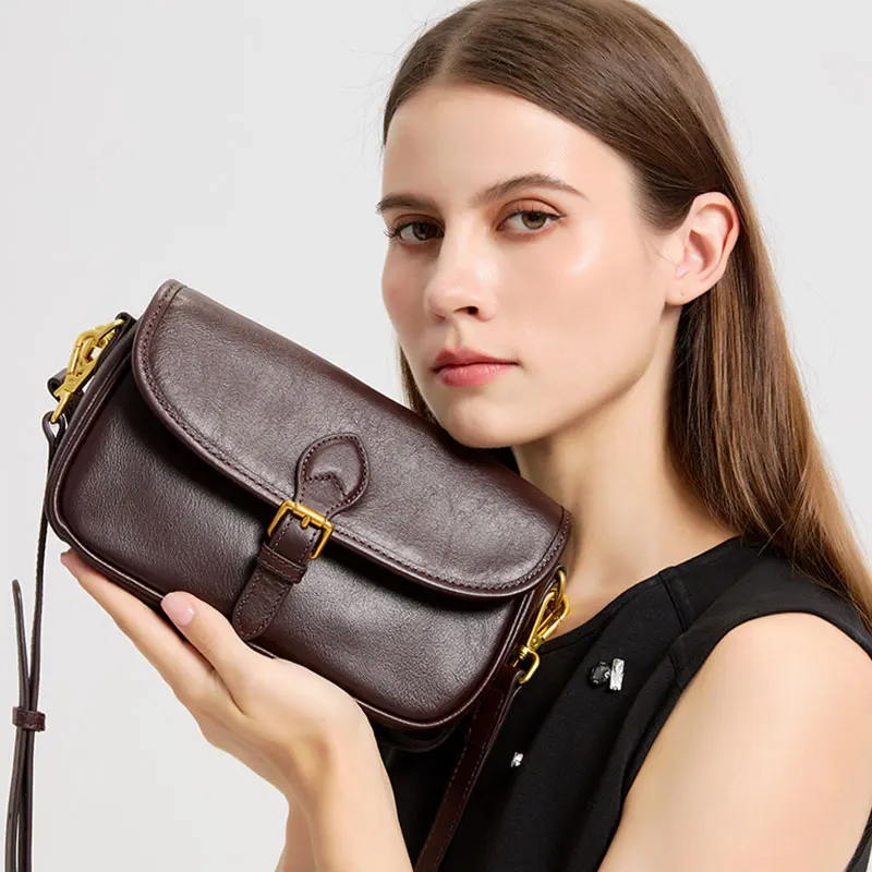 

New Cowhide Women's Square Bag Luxury Designer Genuine Leather Crossbody Bag High Quality Fashionable Small Women Shoulder Bags