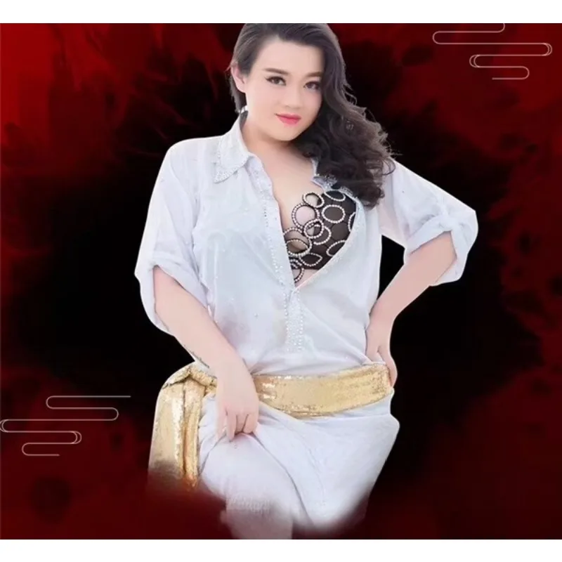 

Индивидуальный костюм для танца живота, костюм для танца живота, комплект халата, экзотическая танцевальная одежда шааби балади