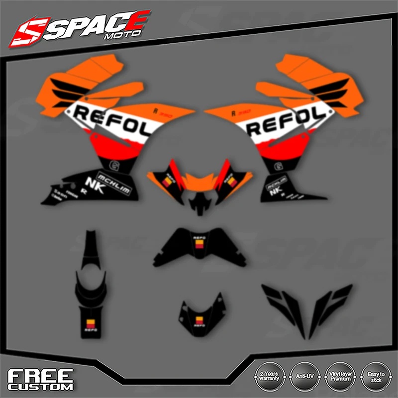 

SPACE Custom Motorcycle Graphics For KTM 2014 2015 2016 RC 14-16 RC250 390 Decal Stickers Kits 004