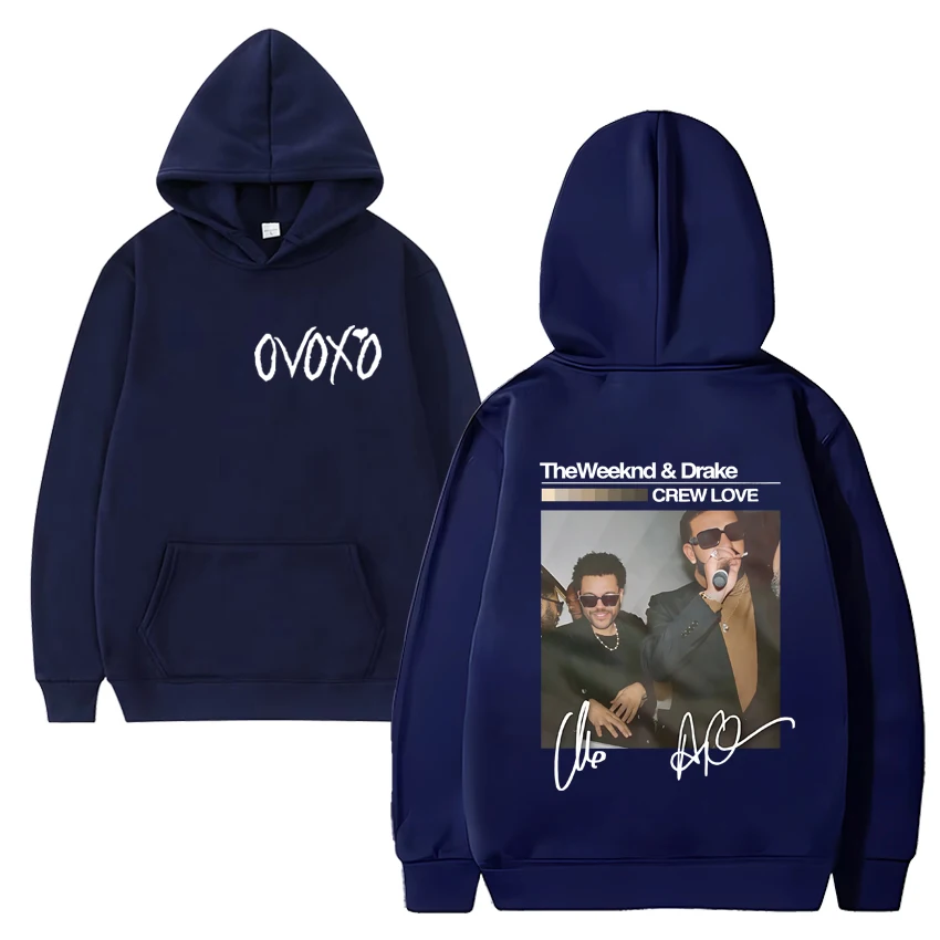 Hot sale Drake And The Weeknd music Graphics Hoodie Men Women vintage hip hop streetwear Unisex Fleece Long sleeve Sweatshirt