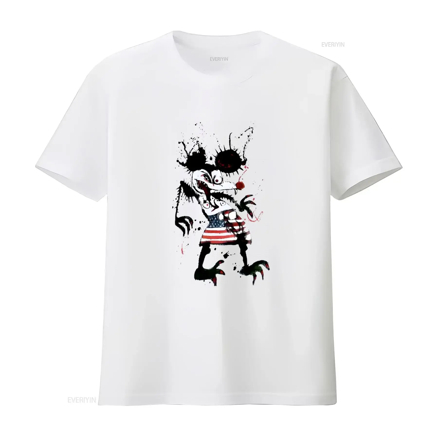 Fear and Loathing in Las Vegas Hitchhikers Original Movie T Shirt with Unique Monster Print American Flag Design vintage